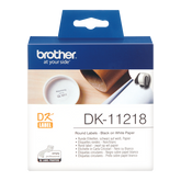 Brother Black On White Round 24mm Labels 1000 Labels - DK11218